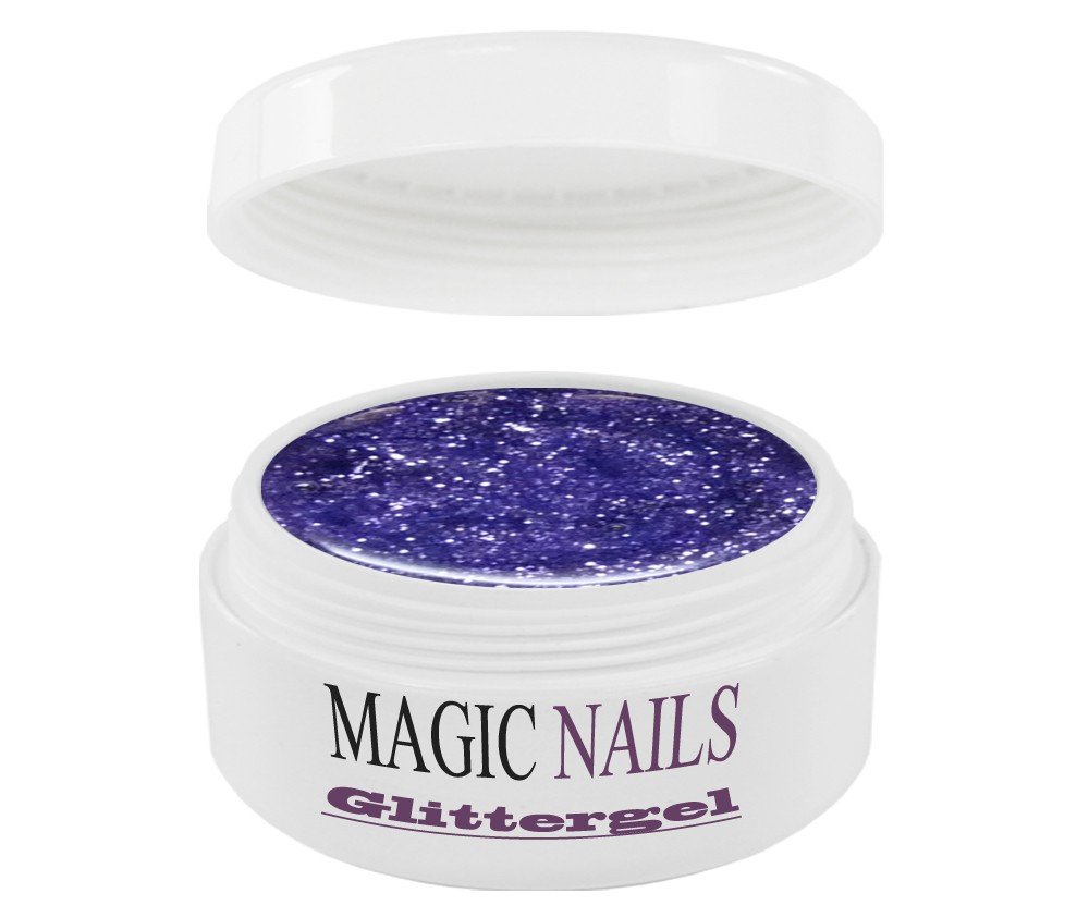Magic Nails Glitter Gel Polish - Steel Blue #37 (15ml) | Long-Lasting Shine for Manicures & Pedicures | Perfect for Parties, Weddings & Special Occasions