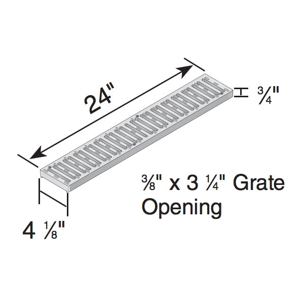 240mm NDS 2-Foot White Channel Grate for Drainage Systems - Perfect for Landscaping, Driveways & Yard Drainage Solutions