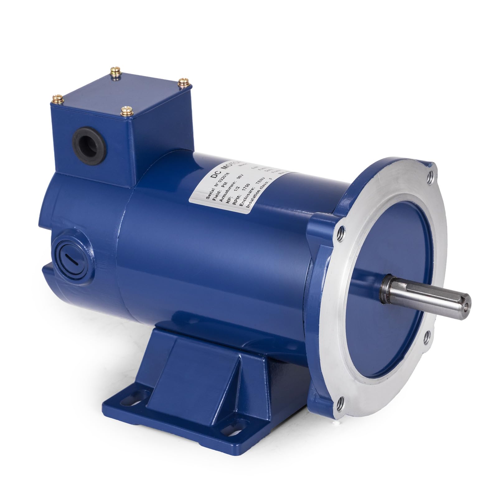 VEVOR 1/2 HP 90V DC Permanent Magnet Electric Motor - 1750 RPM for Industrial Machinery, Pumps & Power Tools - High Efficiency & Durable Performance