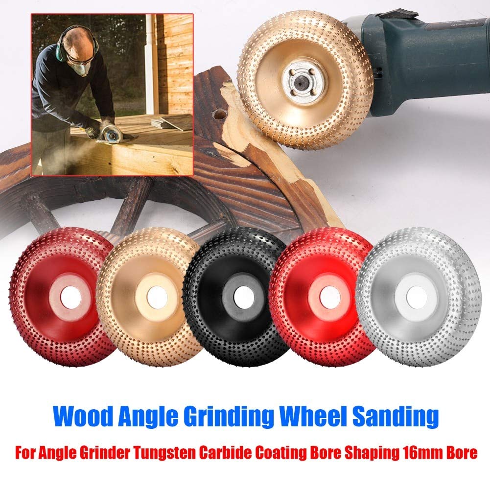 Durable 100mm Wood Angle Grinding Wheel - 16mm Bore Abrasive Disc for Woodworking, Sanding & Carving | Compatible with Angle Grinders | Perfect for DIY Projects, Furniture Making & Crafting (Black)