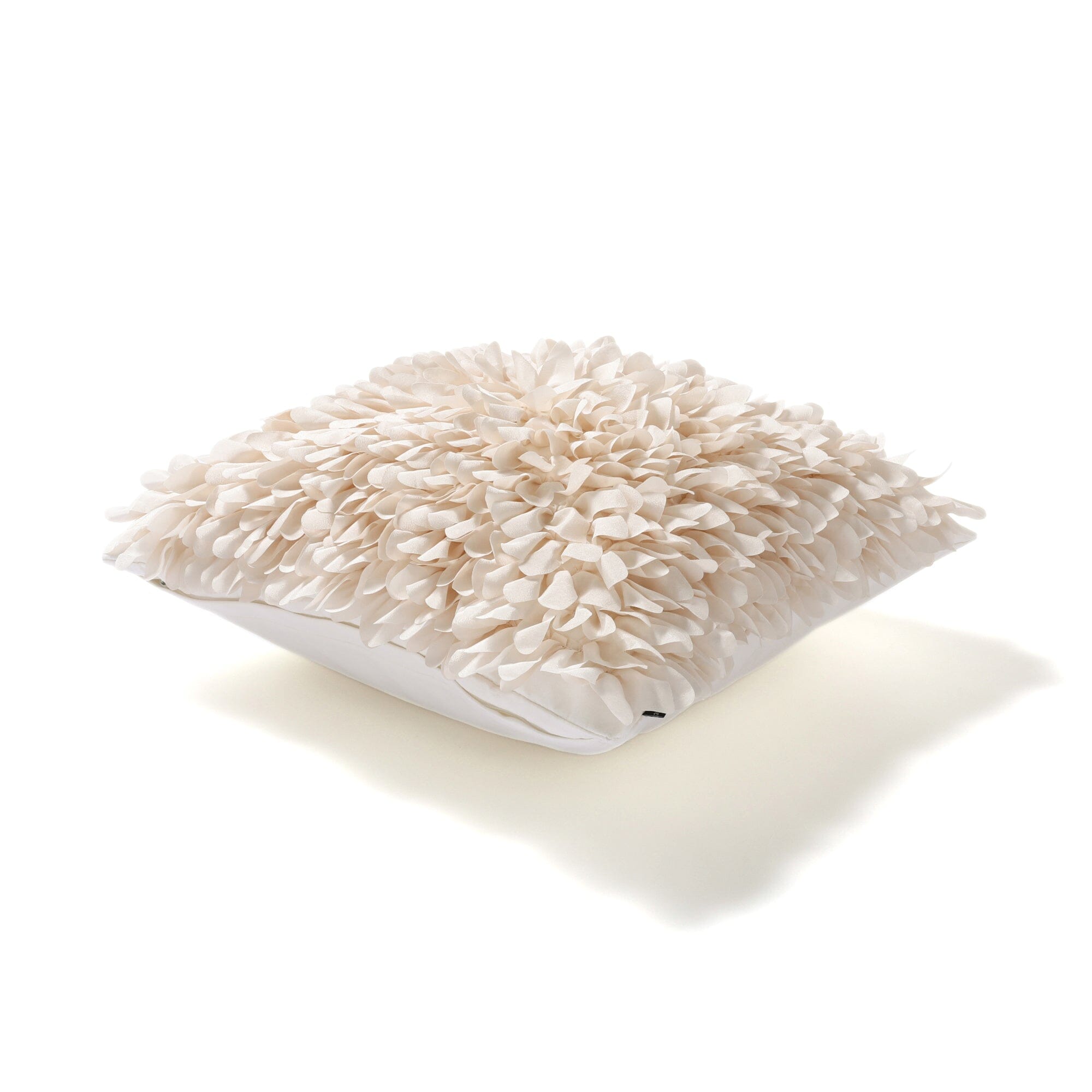 Elegant Ivory Flower Applique Cushion Cover 18x18 Inches - Perfect for Sofa, Bed, Living Room Decor & Home Styling
