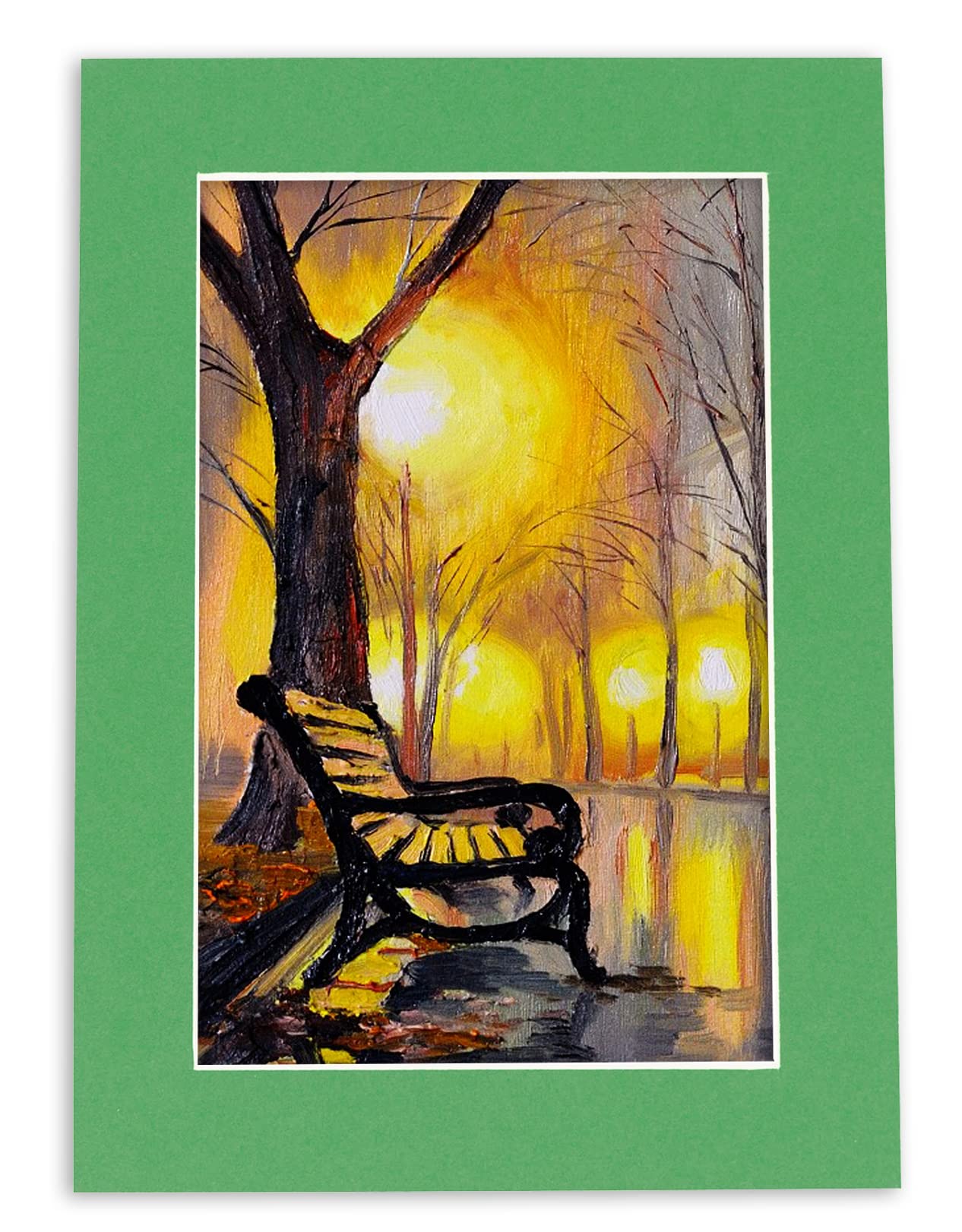 27x36 Acid-Free Bright Green Precut Matboard with Backing Board - Bevel Cut for 24x32 Photos - 4-Ply Thickness - Includes Crystal Clear Self-Seal Photo Mat Bag - Perfect for Framing Pictures, Artwork, and Photographs - Ideal for Home Decor, Galleries, and Professional Displays