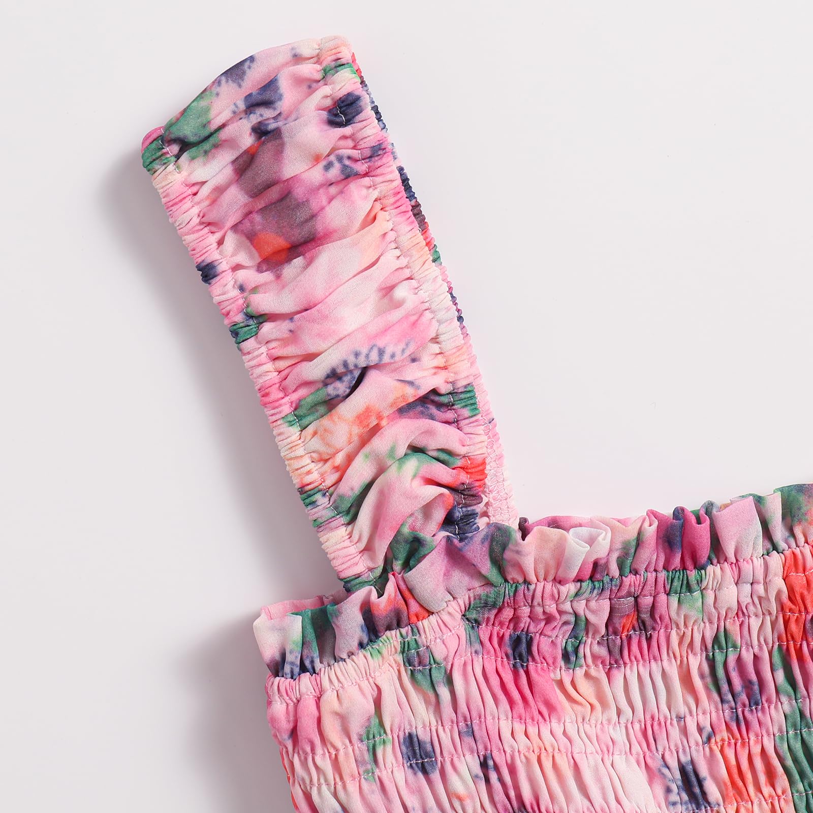 Women's Summer Floral Print Halter A-line Dress - Bohemian Style Cake Dress in Pink for Beach, Party & Vacation Wear
