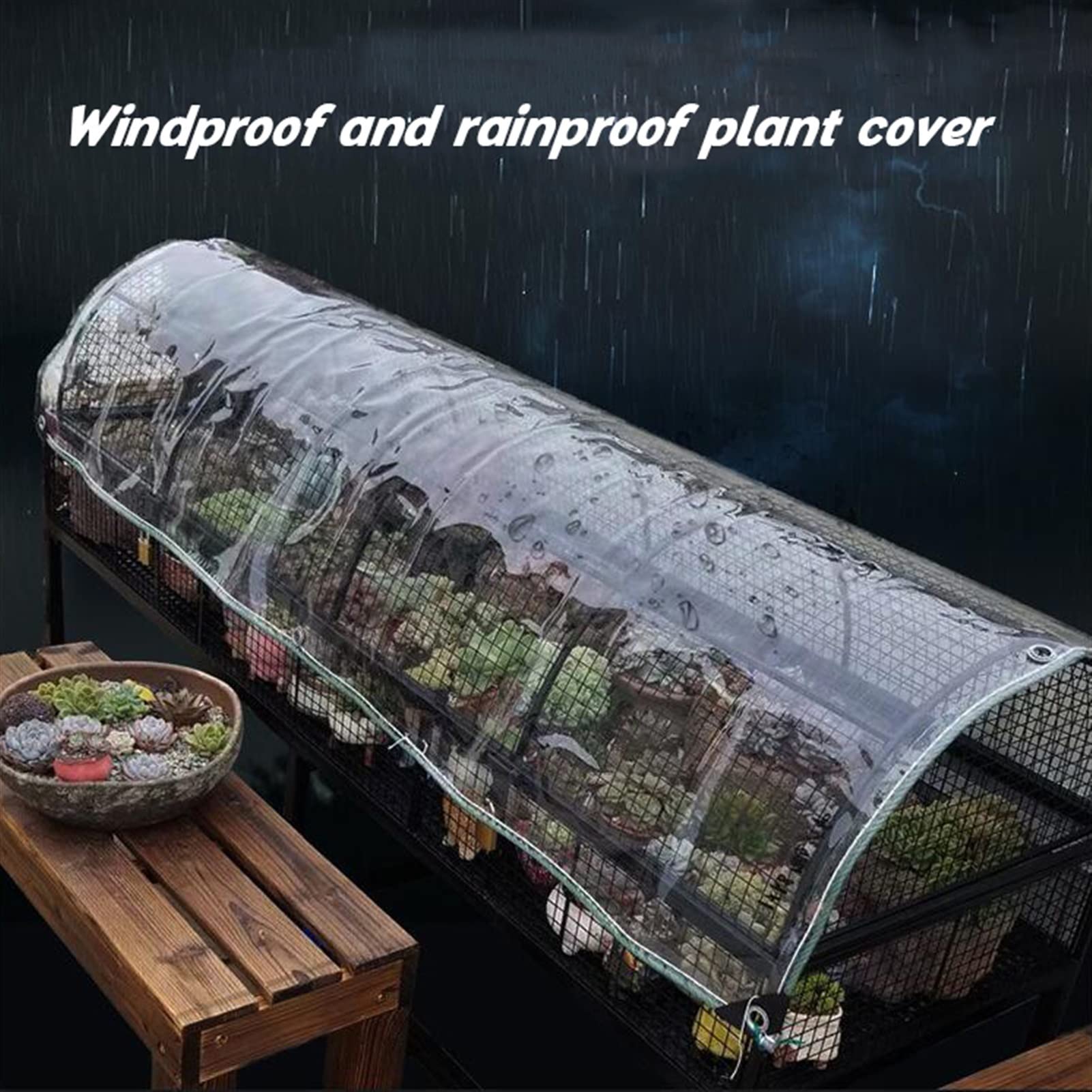 Heavy Duty Clear Vinyl Tarps with Grommets - 450g/m² Waterproof Transparent Tarp for Outdoor Use (5x8ft) - Perfect for Patio Covers, Greenhouse Enclosures & Camping Protection