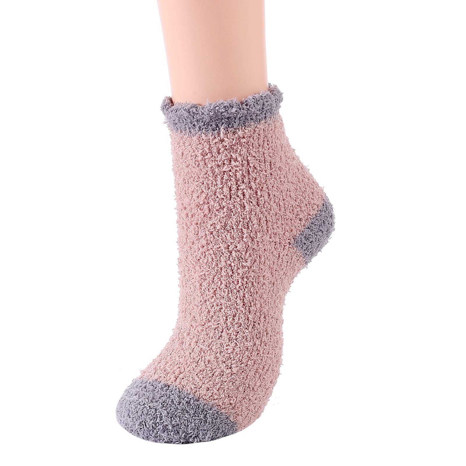 Cozy Winter Fuzzy Socks for Women - Ultra Soft Warm Fluffy Socks with Non-Slip Grips - Perfect for Home, Gym, Yoga & Outdoor Activities