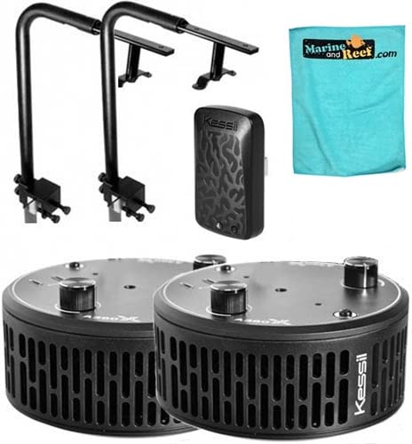 Kessil A360X Tuna Sun LED Aquarium Light with WiFi Control - 2 Mounting Arms & Cleaning Towel Bundle (6-Piece Set) - Perfect for Saltwater Coral Reef Tanks & Aquatic Plant Growth
