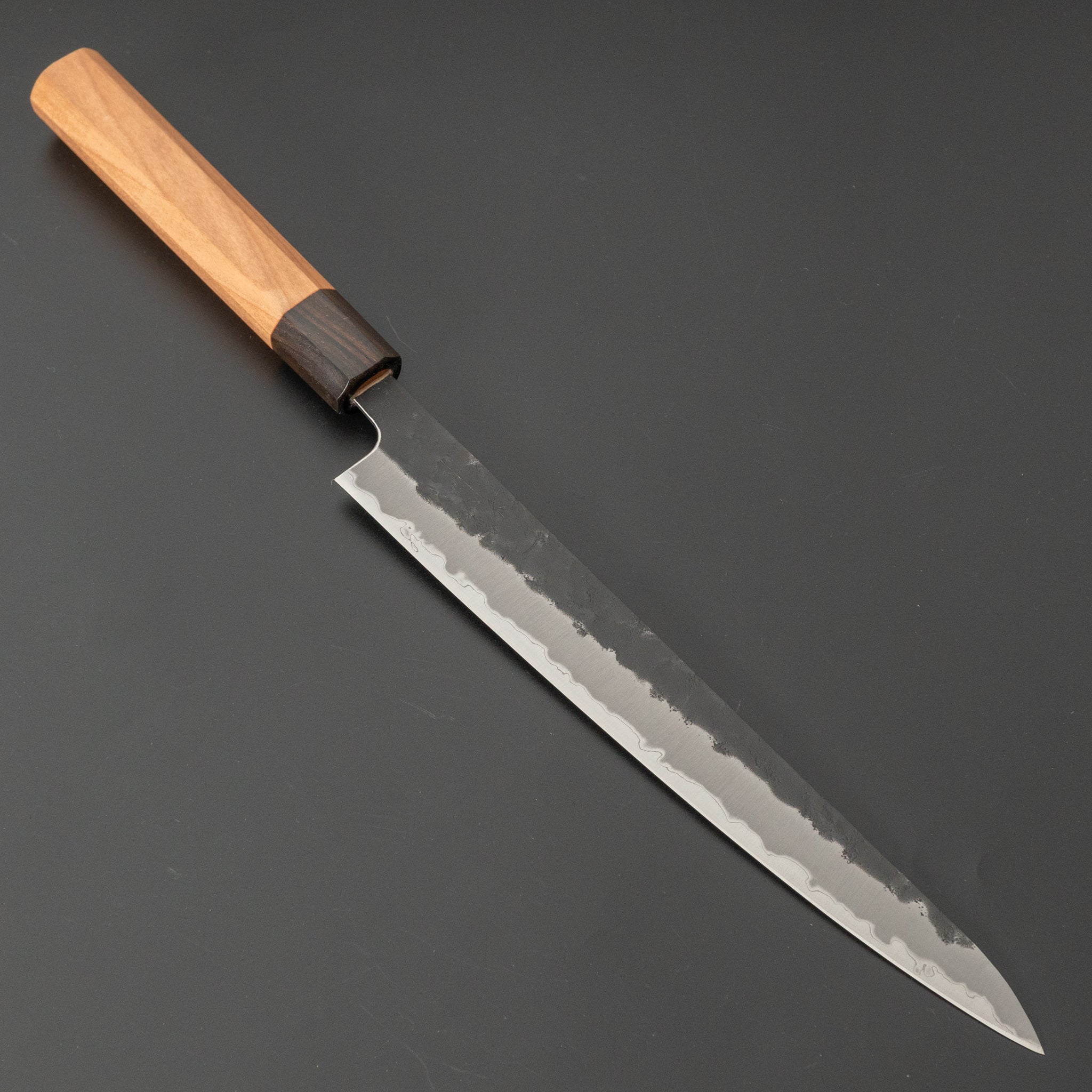 Hitohira Futana SB Kuro Nashiji Sujihiki 240mm Japanese Chef Knife - High Carbon Steel Blade with Cherry Wood Handle - Perfect for Slicing Sashimi, Meat & Sushi Preparation