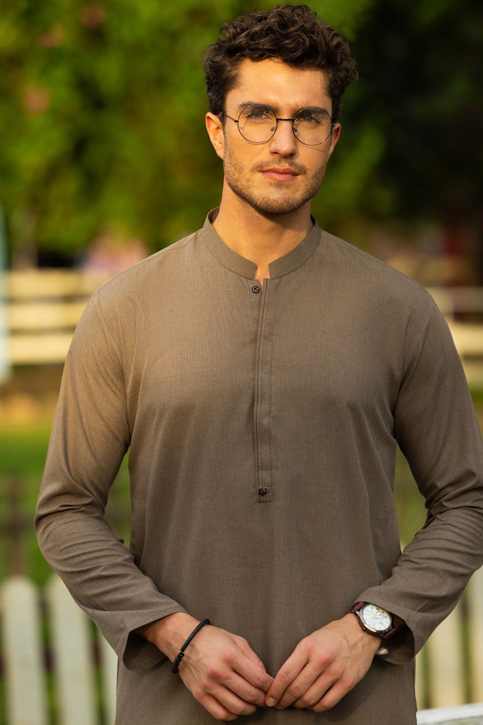 Stylish Blended Brown Kurta for Men & Women | Comfortable Cotton Ethnic Wear | Perfect for Festivals, Weddings & Casual Outings