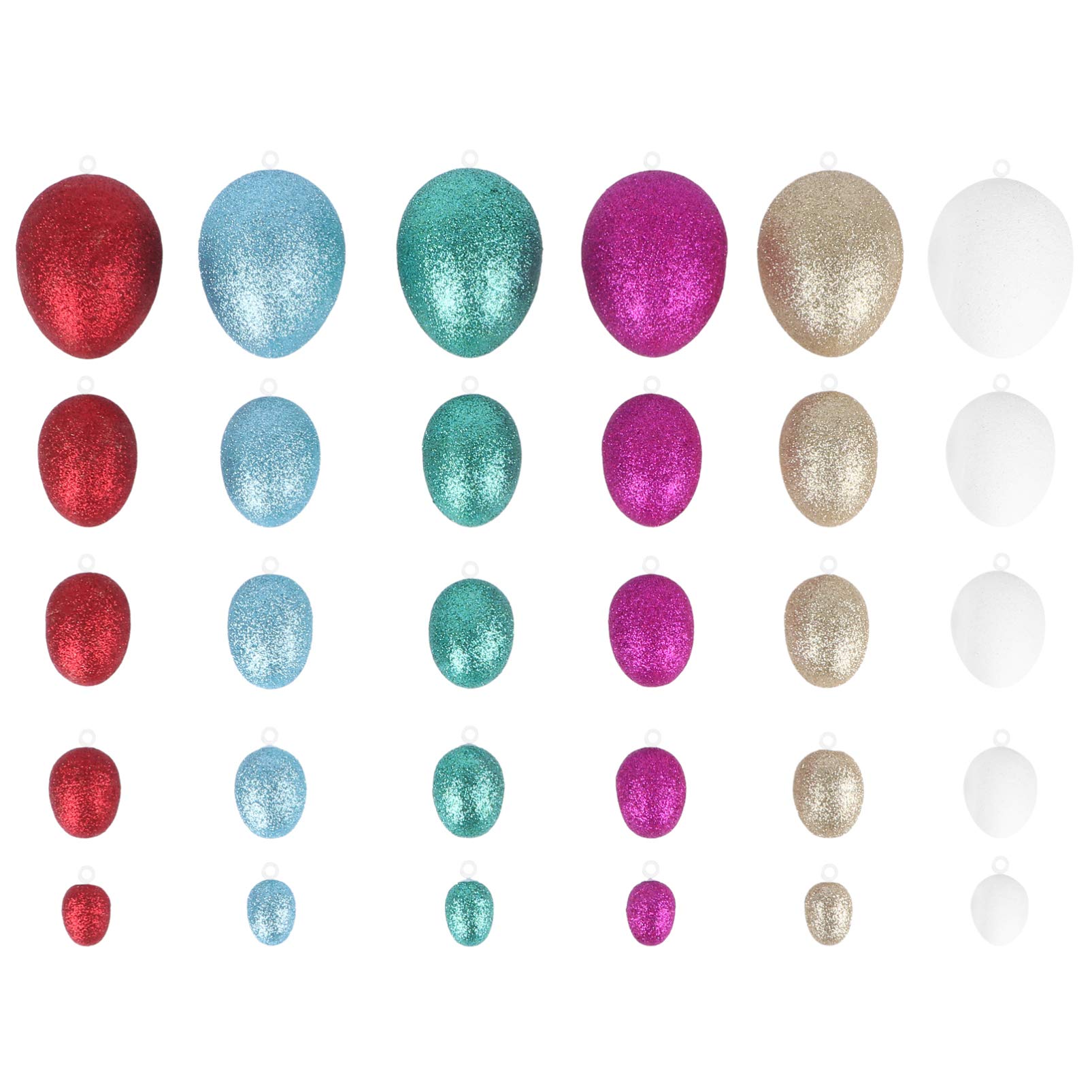 VALICLUD 36Pcs Glitter Foam Easter Eggs Decorations - Spring Party Favors, Kids Toys, Children's Gifts, Farmhouse Easter Decor, Perfect for Easter Egg Hunts and Spring Celebrations