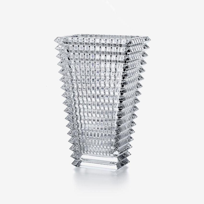 Baccarat Crystal Eye Rectangular Vase - Elegant Home Decor for Living Room, Dining Table & Luxury Gift Idea