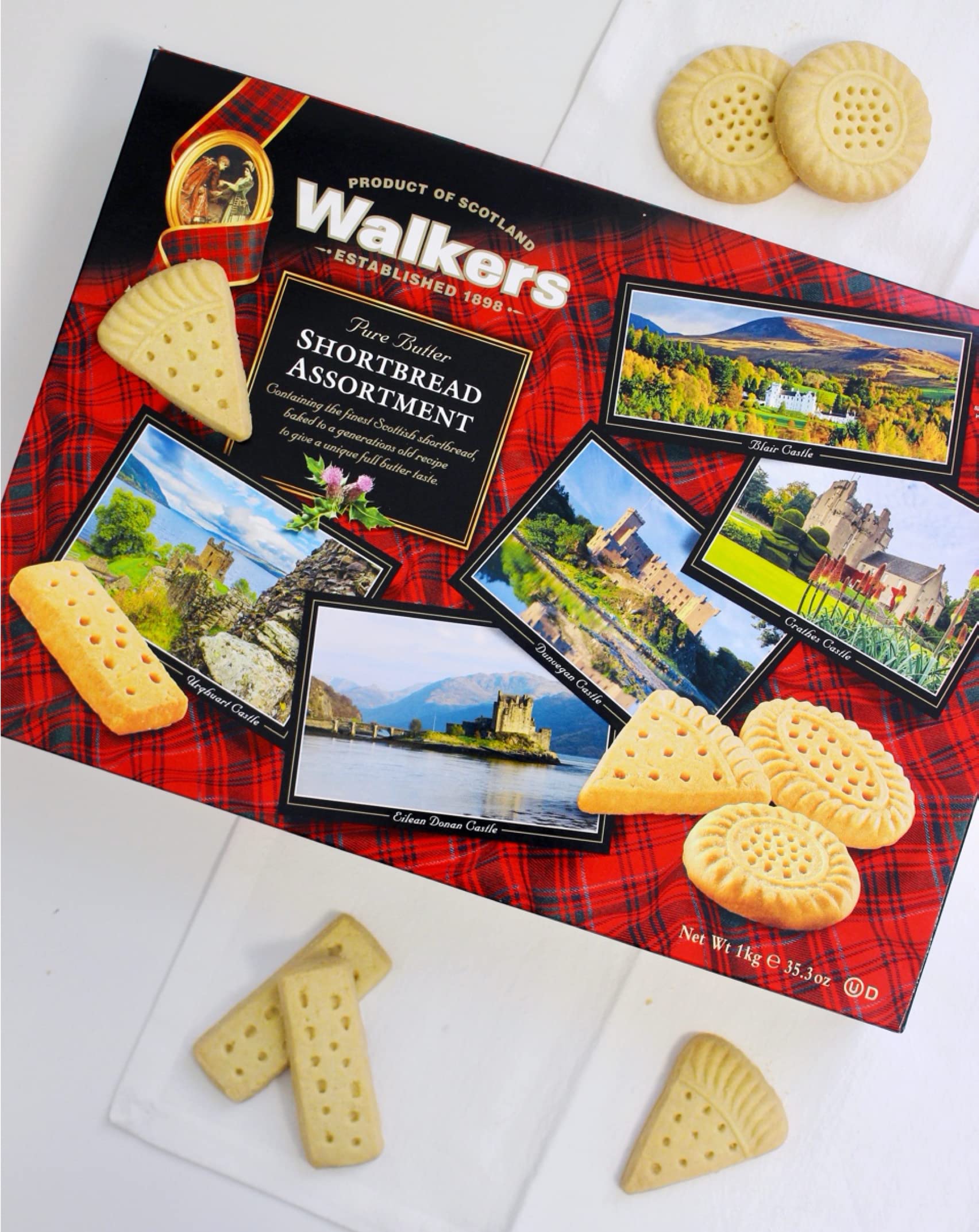 Walker's Shortbread Traditional Assorted Cookies - All-Butter Scottish Shortbread Biscuits, 35.3 Oz Gift Box | Perfect for Tea Time, Holiday Gifts & Office Snacks