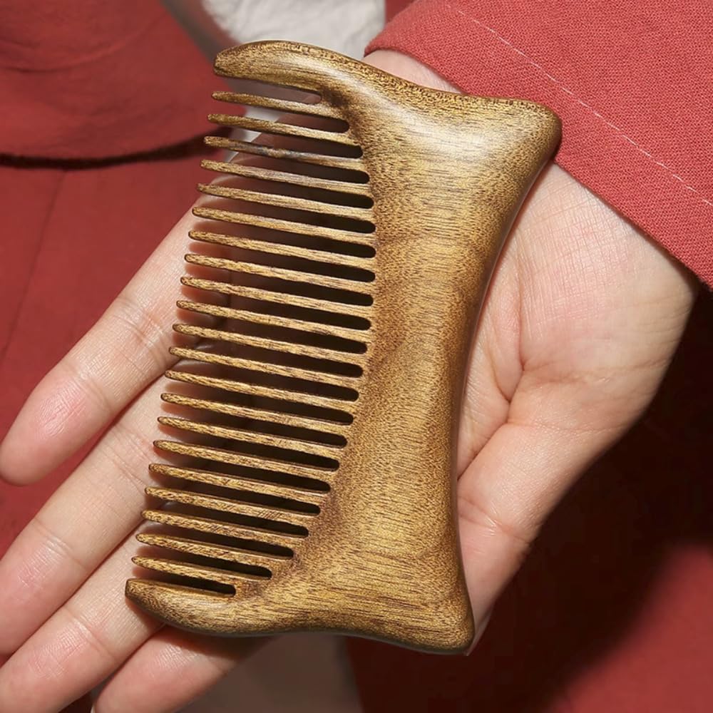 10cm Chinese Style Nanmu Wood Massage Comb - Handmade Wooden Hair Comb for Scalp Massage & Relaxation, Perfect for Stress Relief & Hair Care at Home or Salon