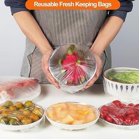 200-Pack Reusable Silicone Food Storage Bags - Elastic Stretchable Freezer Bags for Meal Prep, Snacks & Leftovers | Dishwasher Safe & Eco-Friendly | Perfect for Kitchen, Picnics & On-the-Go Meals
