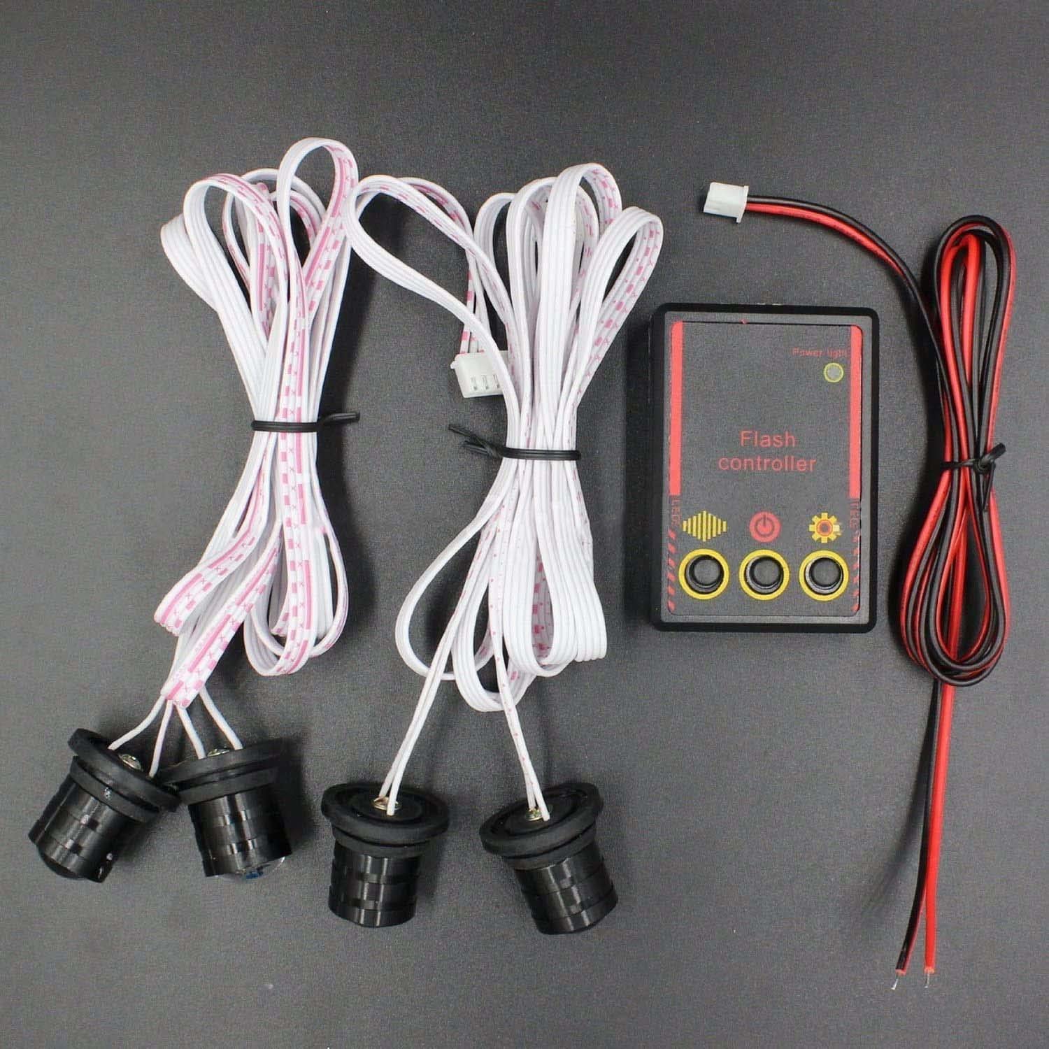 4W Strobe Emergency Warning LED Light for Cars & Trucks - White Eagle Eye Headlight for Roadside Safety & Hazard Visibility