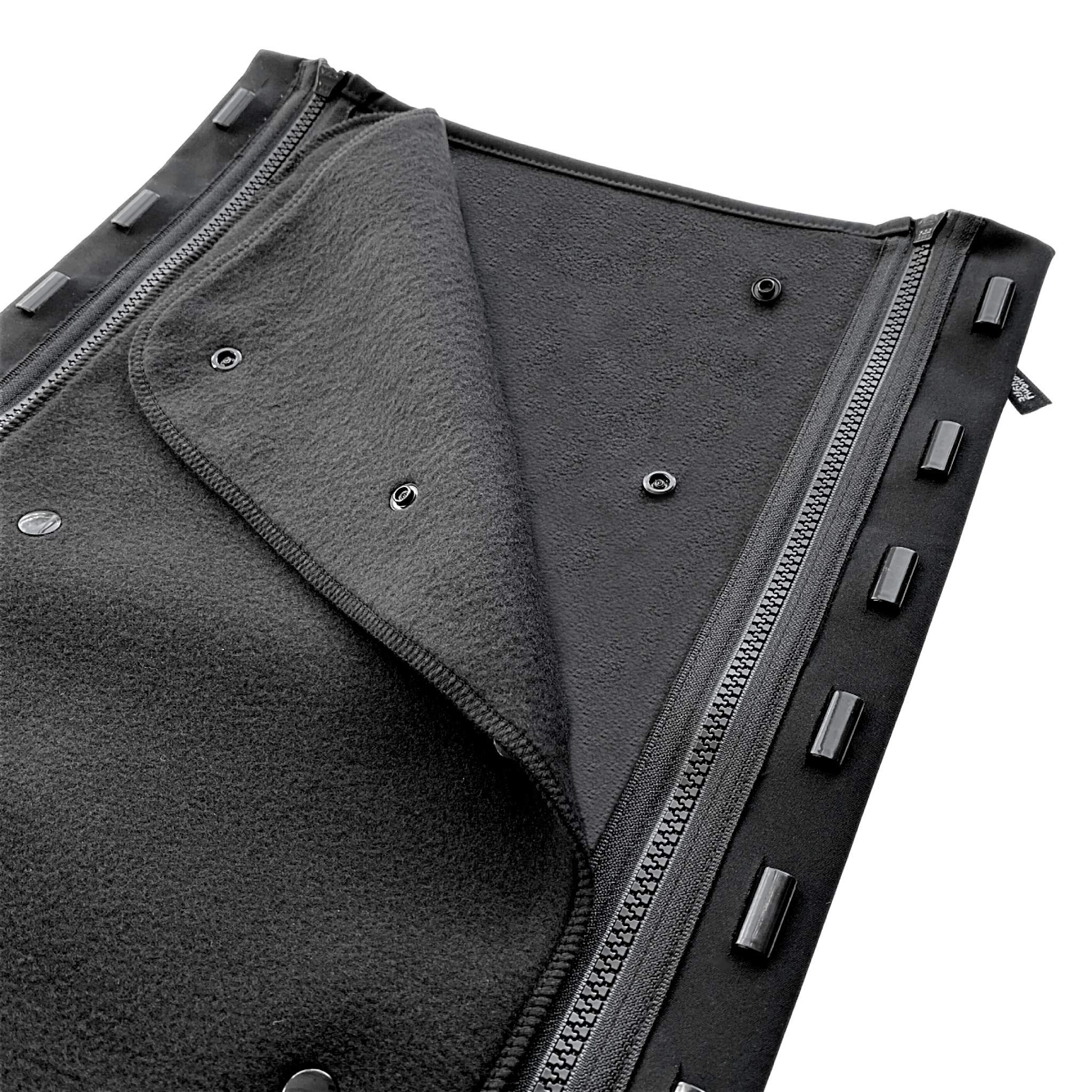 MakeMyBellyFit Universal Jacket Extender for Pregnancy & Baby Carriers - Fits Most Zippers, Adjustable Black Maternity Wear - Perfect for Cold Weather & Nursing Moms