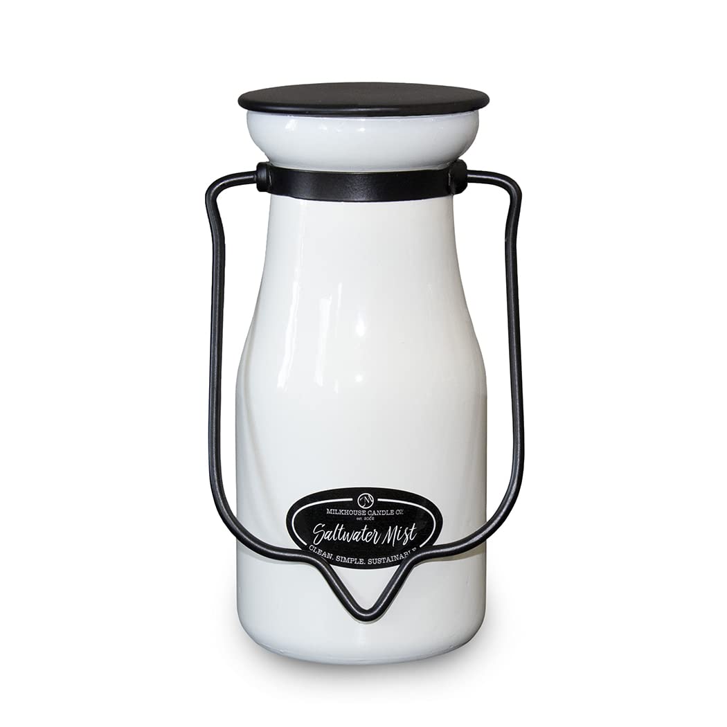 Milkhouse Candle Company Creamery Glow Collection - Saltwater Mist Scented Soy Candle in Milk Bottle Jar (8 oz) | Home Decor, Relaxation & Aromatherapy Gift
