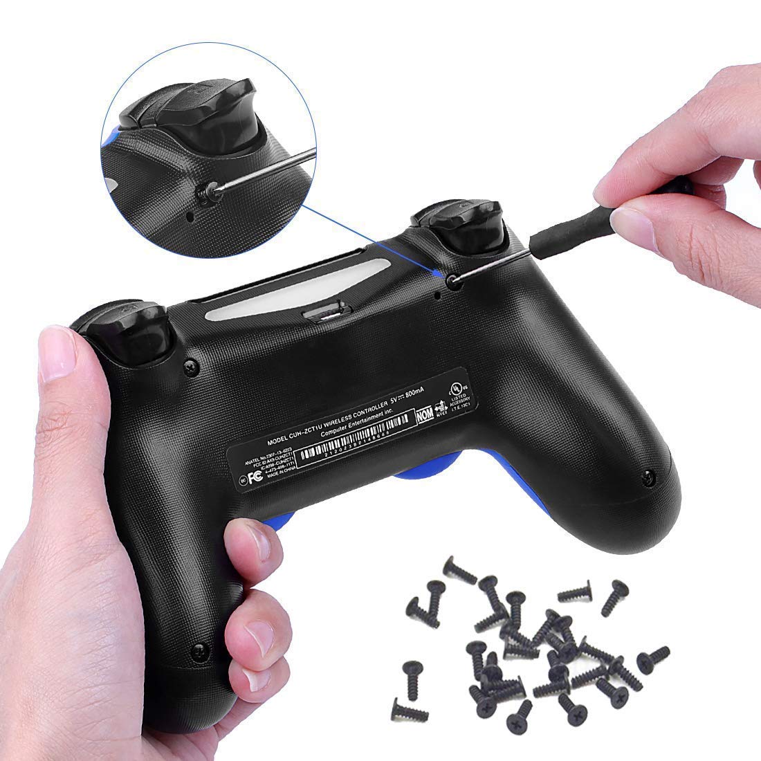 PS4 Controller Joystick Replacement Kit - Thumbsticks, Cross Screwdriver, L1 L2 R1 R2 Triggers, ABXY Buttons, D-Pad & Springs for PlayStation 4 (Black) | Perfect for DIY Repairs, Gaming Upgrades & Enhanced Gameplay Experience
