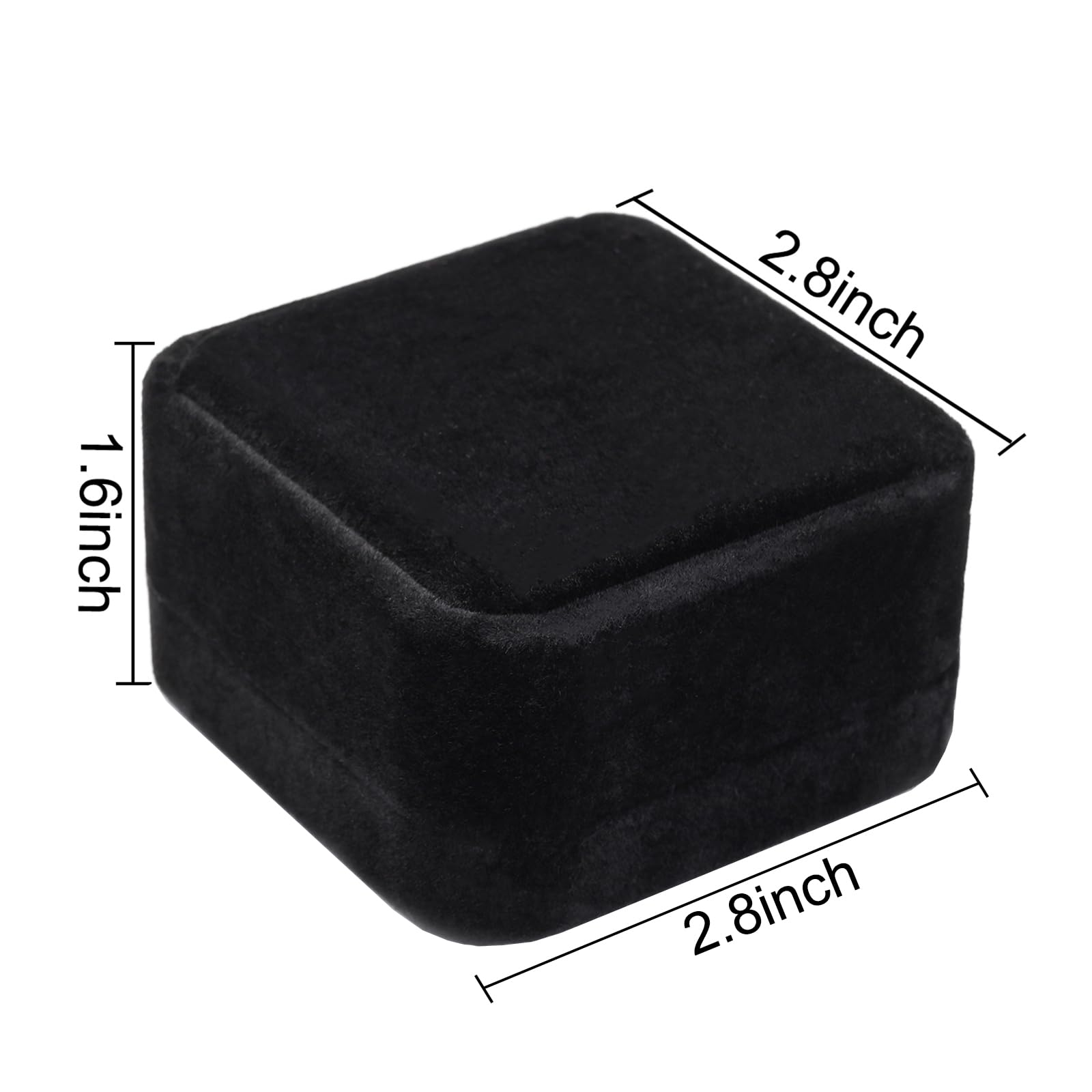 Luxury Velvet Jewelry Box for Necklace & Pendant - 2.8 x 2.8 x 1.6 Inches Gift Box with Soft Lining (Black) - Perfect for Jewelry Display, Storage & Gift Giving