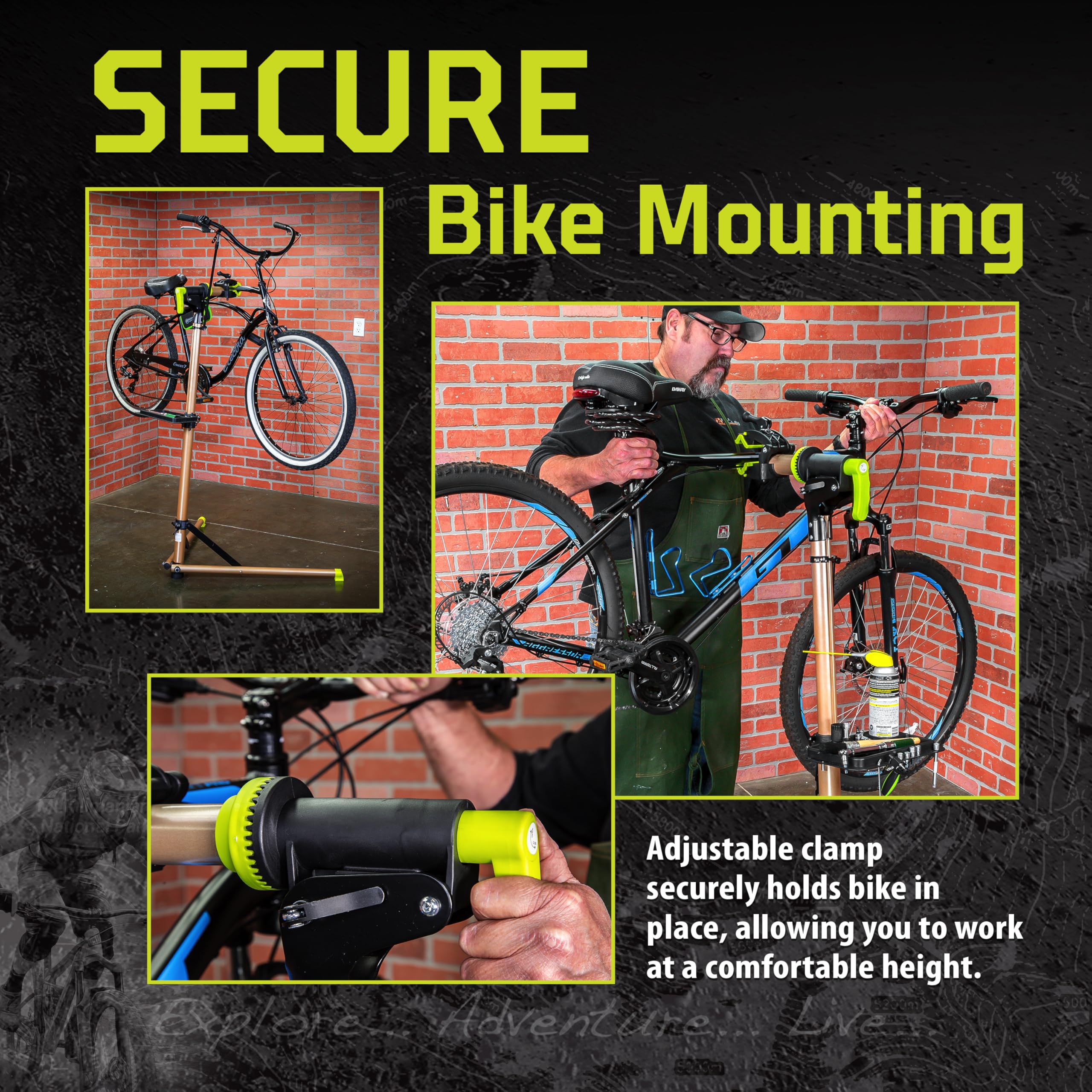 Kilimanjaro Cycle Series Bicycle Repair Stand - 100LB Capacity Adjustable Bike Maintenance Stand for Road & Mountain Bikes - Perfect for Home Garage Workshop & Professional Bike Shops