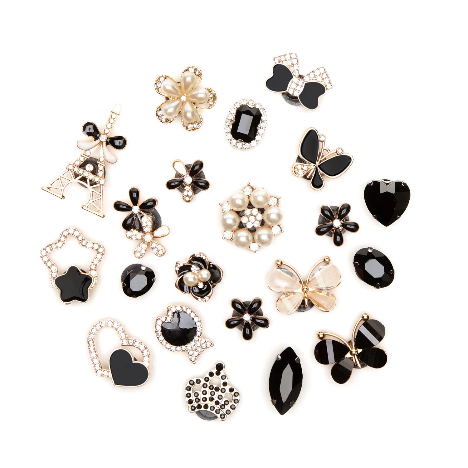 20 Pcs Bling Shoe Charms - Crystal Diamond Sparkly Rhinestone Charms for Girls & Boys - Shoe Accessories for Clogs, Sandals, Wristbands & Bracelets - Perfect for Parties, Birthdays & DIY Jewelry Making