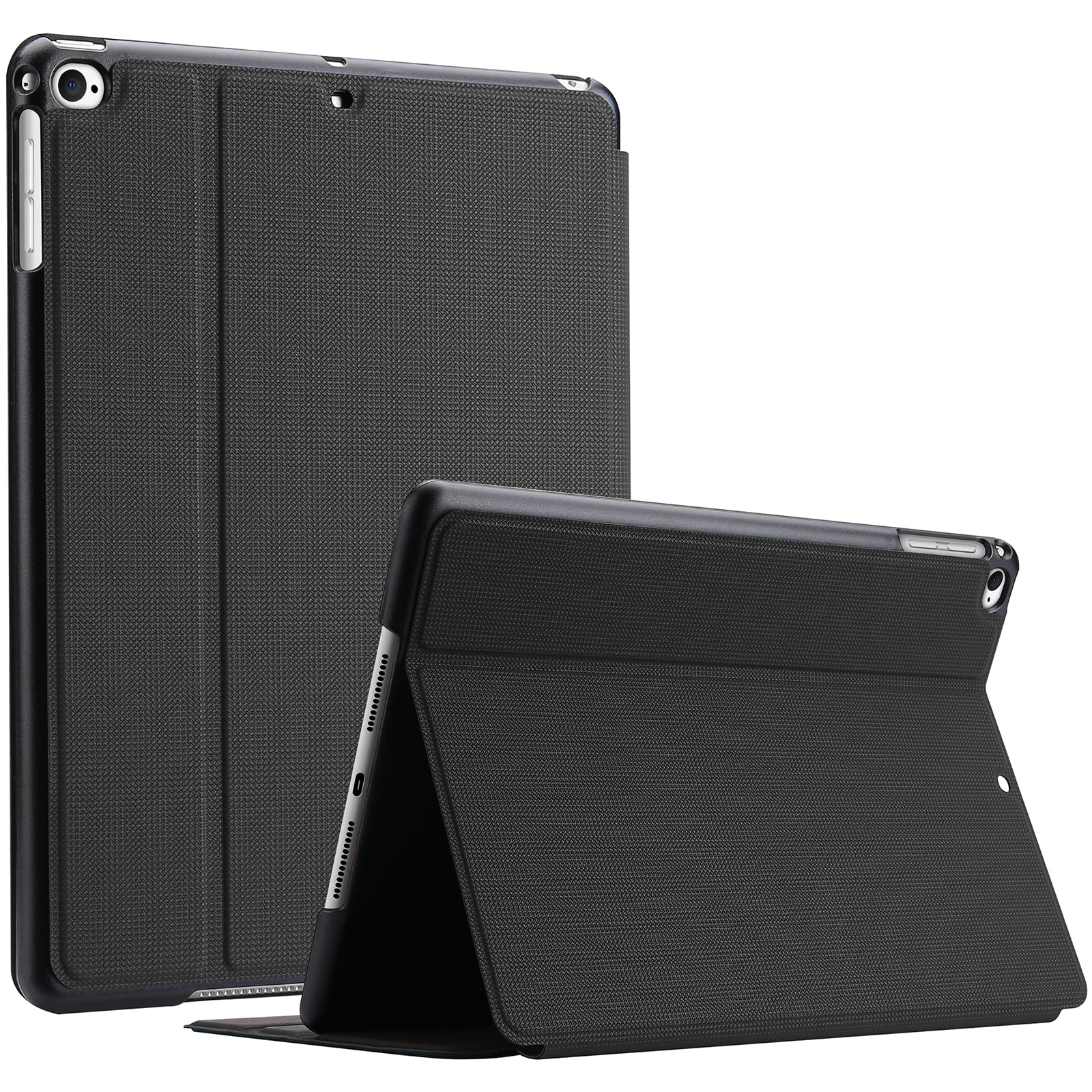 ProCase Slim Stand Protective Folio Case for iPad 9.7 Inch (5th/6th Gen 2018/2017) & iPad Air 2/Air - Black | Lightweight Smart Cover with Auto Sleep/Wake | Perfect for Work, Travel & Home Use