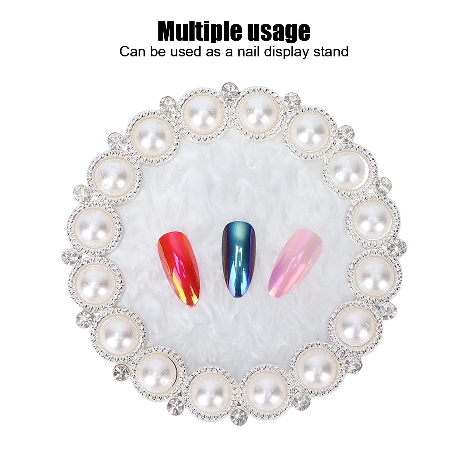 Professional Nail Art Tips Plate - Silver on White Cosmetic Mixing Palette & Nail Holder for Salon & Home Use | Perfect for DIY Nail Art, Manicures & Pedicures