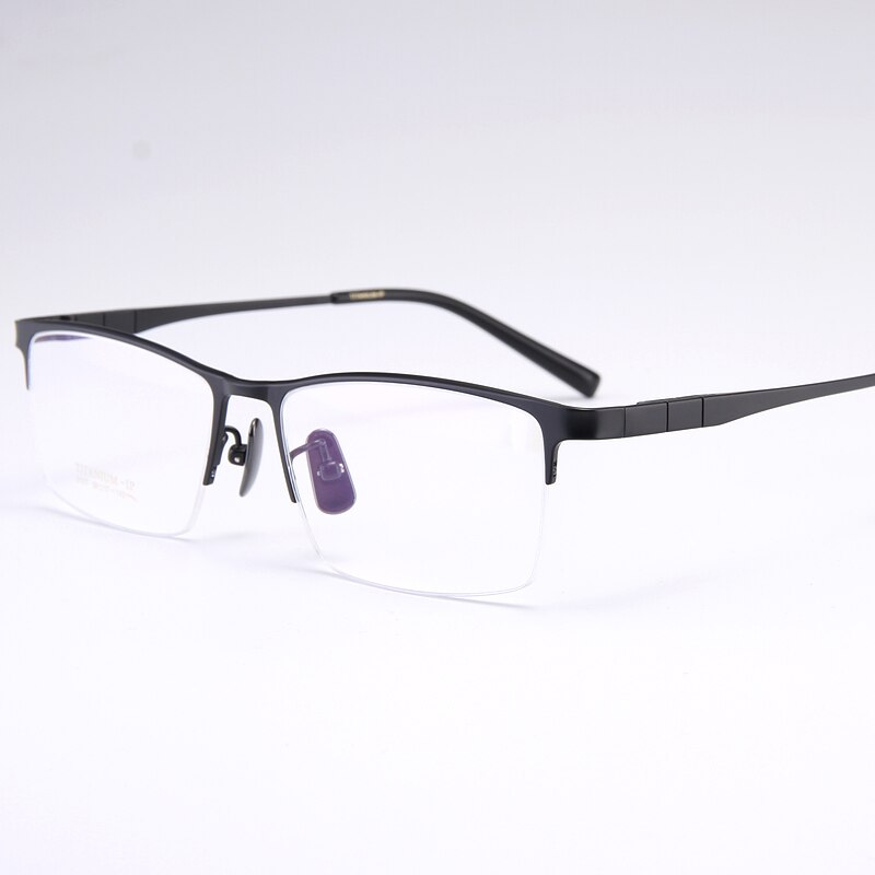 Bclear Men's Full Rim Square Titanium Eyeglasses Frame My91077 - Lightweight Durable Glasses for Work, Reading & Everyday Use