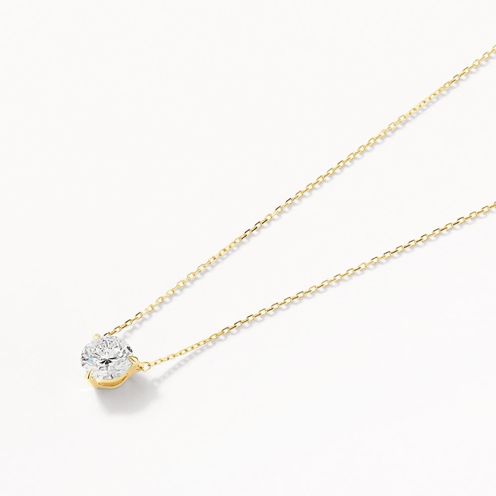 1.0ct Lab Grown Diamond Round Pendant Necklace in 10k Gold - Perfect for Weddings, Anniversaries & Special Occasions