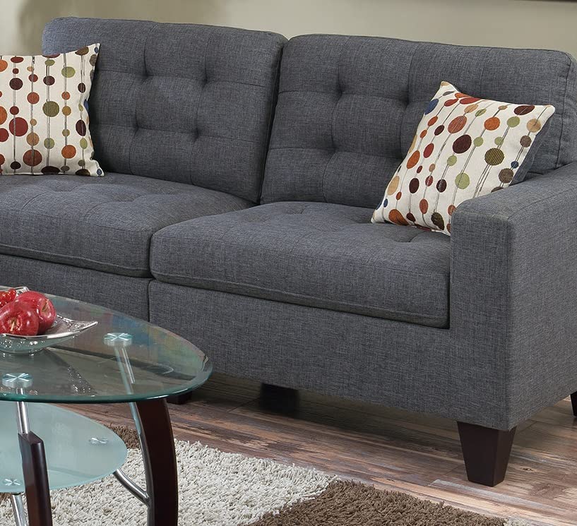 Merax 2-Piece Upholstered Living Room Sofa Set - 3-Seater Couch & Loveseat with Tufted Polyfiber Design & Pillow Cushions | Solid Pine Frame | Perfect for Small Spaces, Apartments, Home Office & Cozy Living Rooms