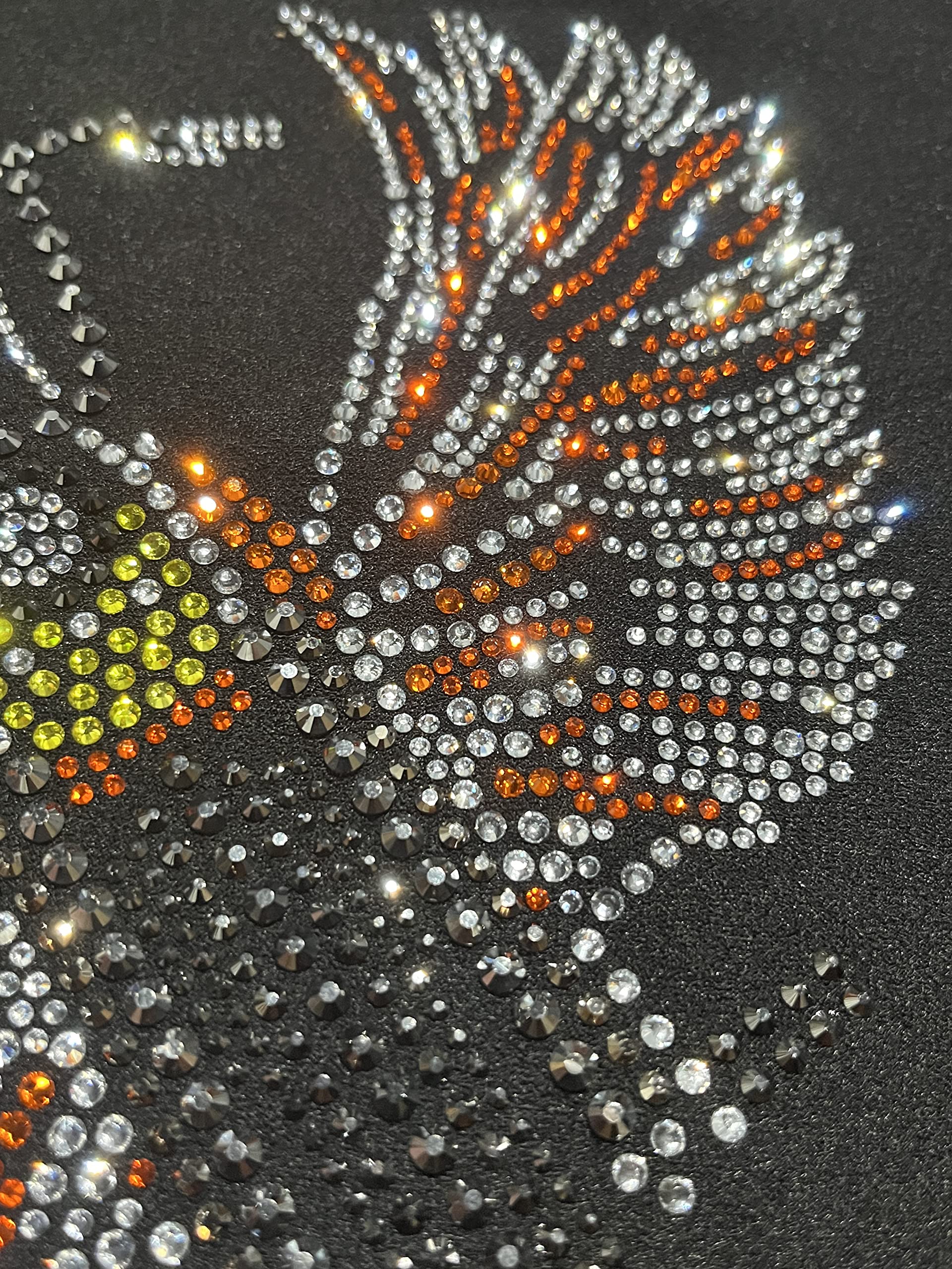 Rhinestone Orange Angel Bike Iron-On Design - Sparkling Decal for Cycling Jerseys, Jackets & DIY Crafts - Perfect for Bikers & Fashion Enthusiasts