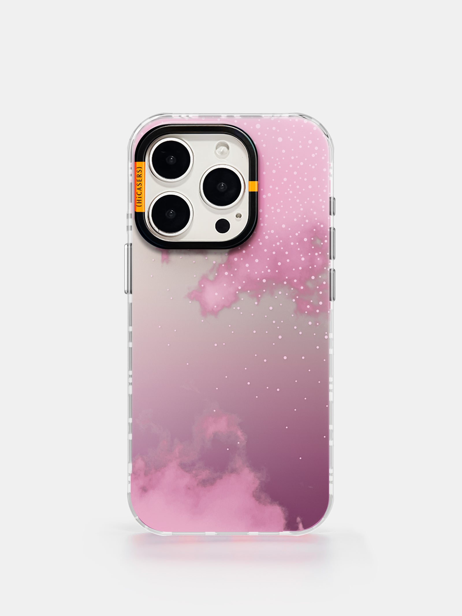 Starry Clouds Mirror Phone Case for iPhone & Samsung - Pink Aesthetic Protective Cover for Girls, Perfect for Selfies & Social Media Posts
