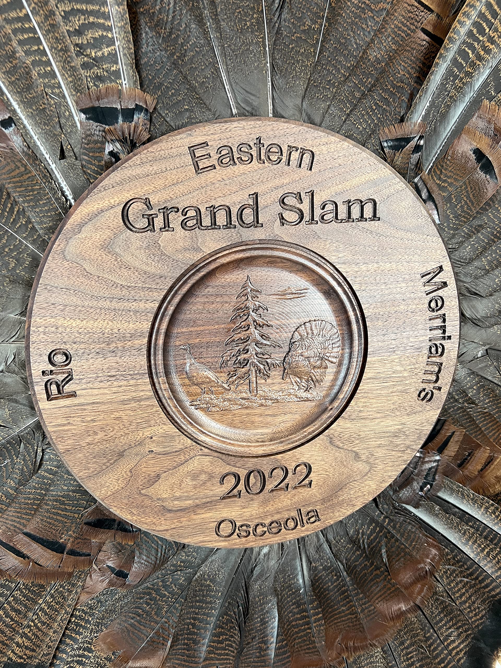 Custom Grand Slam Turkey Tail Display for All 4 Fans - Perfect for Sports Memorabilia Collections, Man Cave Decor, and Baseball Fan Gifts