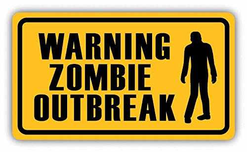 Zombie Apocalypse Warning Sign Stickers - 50 Pack for Scrapbooking, DIY Crafts, Bullet Journals, Kids Art Projects | Perfect for Halloween Decor, Party Supplies & Emergency Preparedness Kits