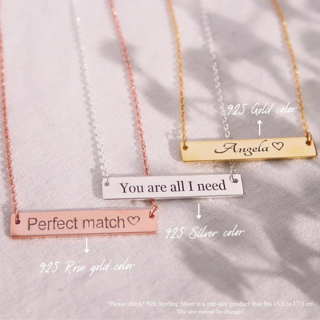Personalized Name Big Bar Necklace for Women - Engraved Custom Jewelry Gift for Her - Perfect for Birthdays, Anniversaries & Special Occasions