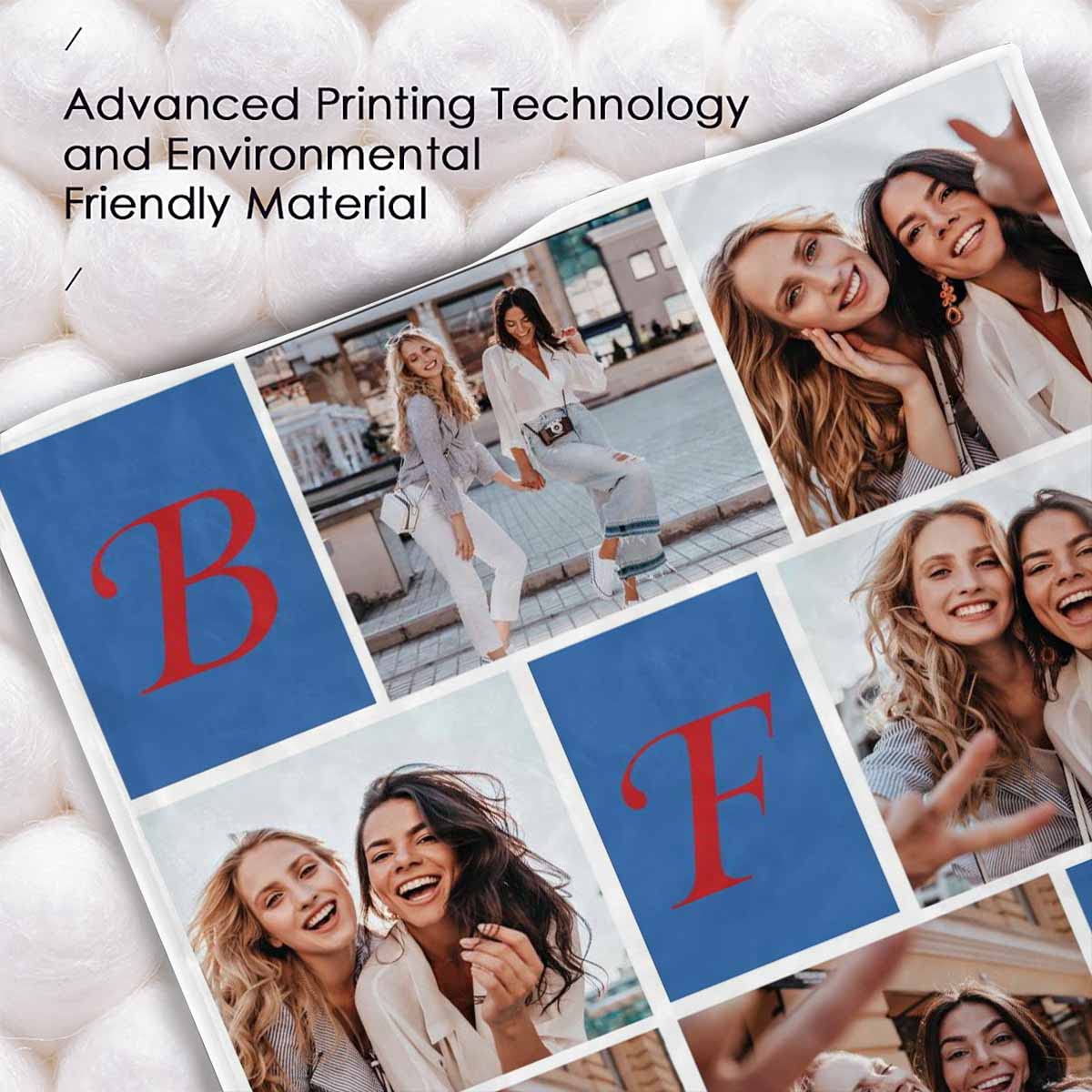 Personalized 6-Photo Custom Fleece Blanket - 40x50 Inch Soft Lightweight Throw Blanket for Bed, Couch & Gifts - Best for Couples, BFFs & Family (I Love You Design) - Perfect for Anniversaries, Birthdays & Cozy Nights