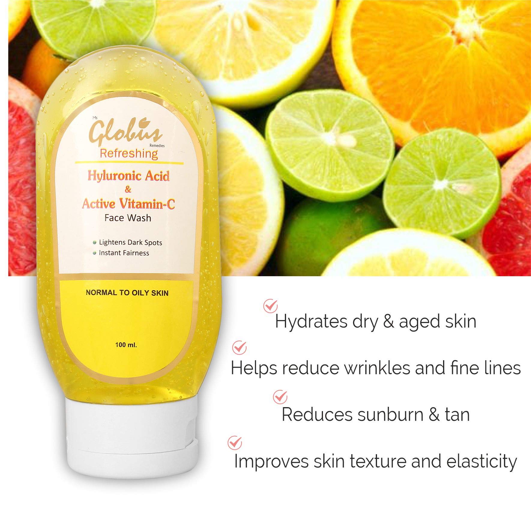 GLOBUS REMEDIES Anti-Acne Face Wash with Glycolic & Salicylic Acid 100ml + Vitamin C & Hyaluronic Acid Brightening Face Wash 100ml Combo Pack | Clears Breakouts & Evens Skin Tone | Perfect for Oily, Acne-Prone Skin & Dull Complexions
