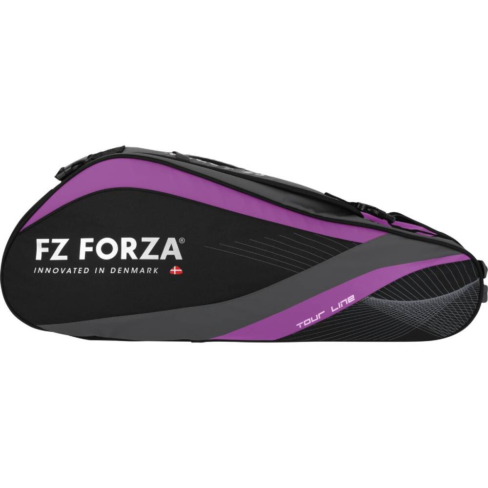 Forza Tour Line 6 Pack Tennis Racquet Bag - Purple Floral Design | Durable Multi-Racket Sports Bag for Tennis Players | Perfect for Training, Matches & Travel