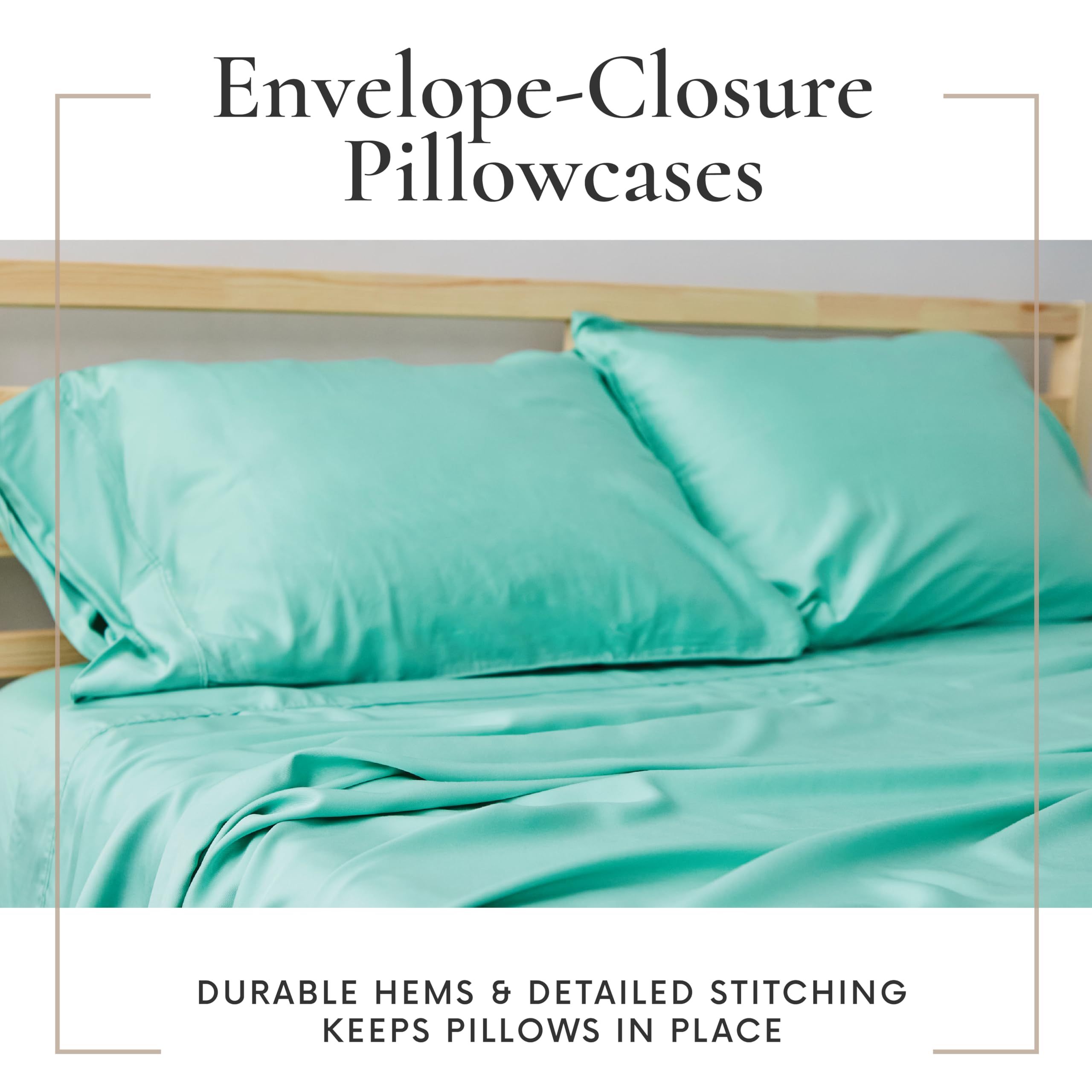 Bamboo Bay 6-Piece Queen Size Sheet Set - 100% Bamboo Viscose, Breathable & Ultra Soft Cooling Bed Sheets for Hot Sleepers - Deep Pocket Fits 16