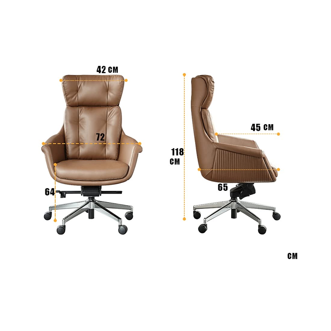 Ergonomic Office Chair - High Back Executive Swivel Chair with Lumbar Support, PU Leather, Adjustable Height & Tilt - Perfect for Home Office, Gaming & Conference Rooms (Black & Blue)