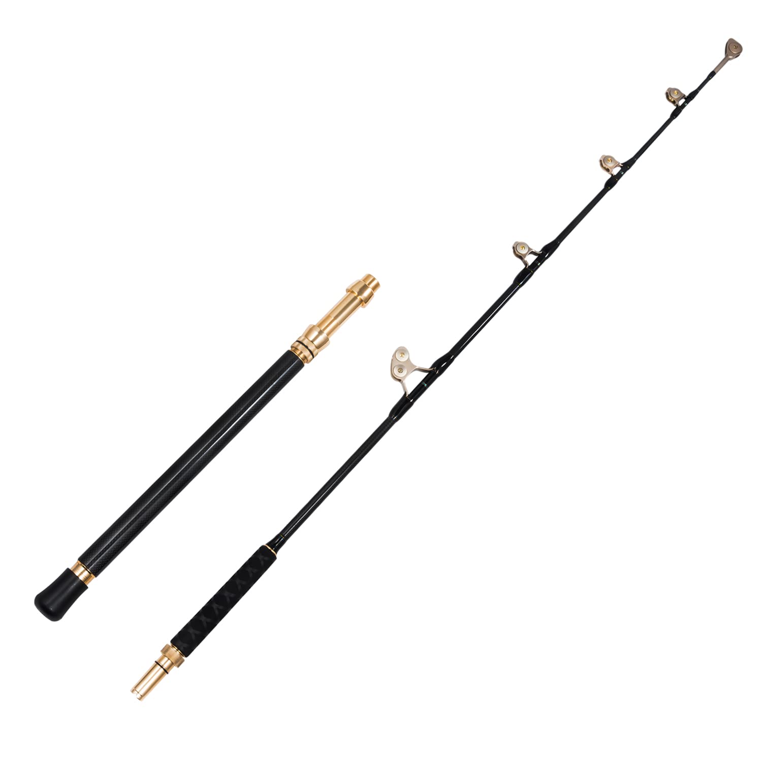 BERRYPRO Bent & Straight Butt Trolling Rod - Saltwater Offshore Fishing Pole for Big Game - Heavy Duty Roller Guide Conventional Boat Fishing Rod - Perfect for Deep Sea Fishing, Tuna & Marlin Angling