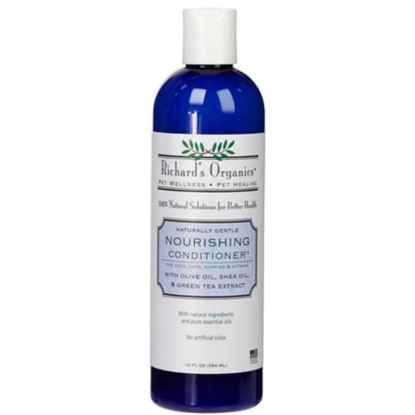Richard's Organics Nourishing Dog Conditioner - 12oz Natural Pet Grooming Solution for Shiny, Healthy Coat | Perfect for Bath Time & Post-Grooming Care