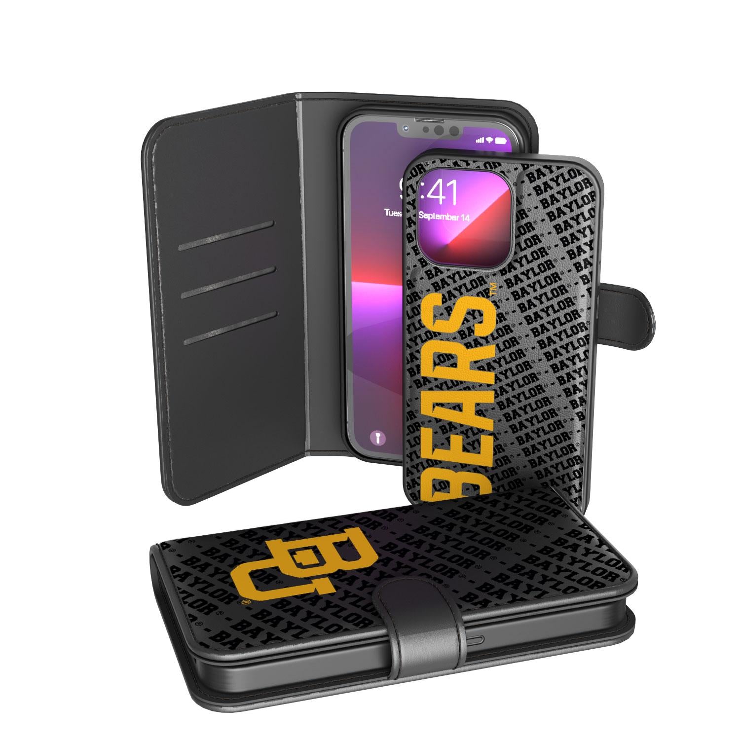 Baylor Bears Tilt Wallet Case for iPhone - Slim RFID Blocking Credit Card Holder with Stand - Perfect for Game Day & Everyday Use