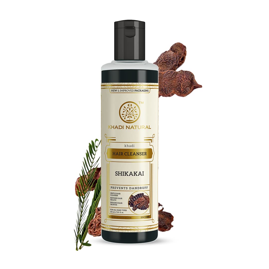 Khadi Natural Shikakai Shampoo - 210ml | Ayurvedic Hair Cleanser for All Hair Types | Nourishing & Strengthening Shampoo with Herbal Ingredients | Perfect for Daily Hair Care & Scalp Health