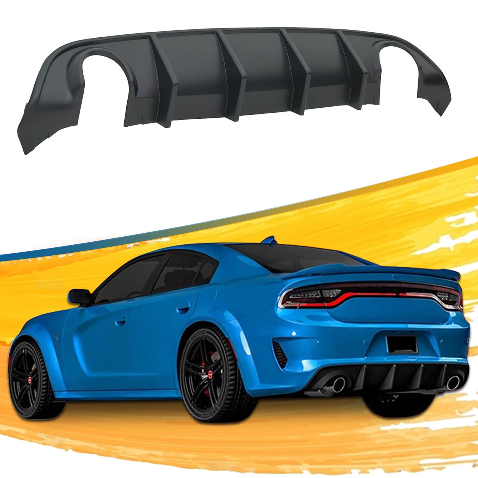 2015-2023 Dodge Charger SRT Rear Diffuser Lip - Non Widebody Model Bumper Valance | Upgrade Your Charger's Rear Styling for Street & Track Performance