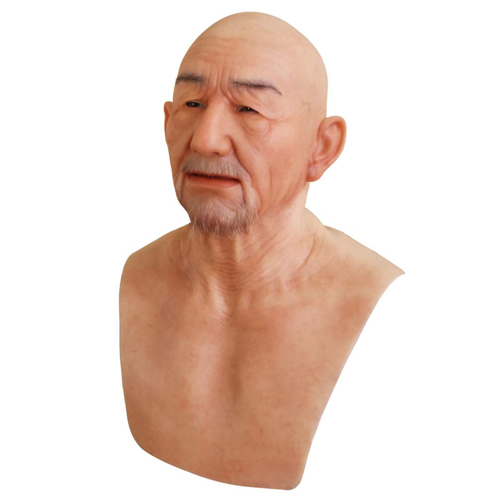 Realistic Old Man Silicone Head Mask - William Halloween Costume Mask for Cosplay, Disguise & Scary Pranks - Perfect for Halloween Parties, Theatrical Performances & Haunted Houses