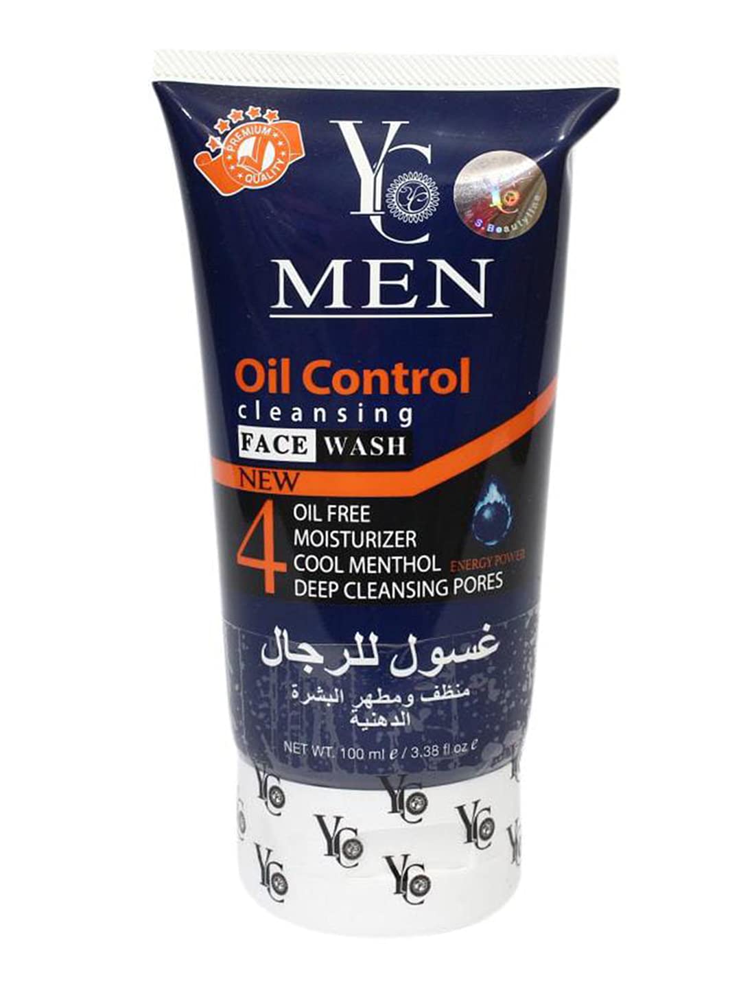 YC Men's Oil Control Face Wash for Oily Skin - Deep Cleansing & Pore Minimizing, Gentle Exfoliating Formula, 100ml (Pack of 1) - Perfect for Daily Skincare Routine & Post-Workout Refreshment