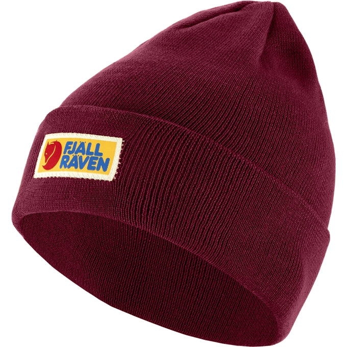 Fjallraven Vardag Classic Beanie - Burgundy Winter Hat for Men & Women - Warm Knit Beanie for Outdoor Activities, Hiking, and Cold Weather