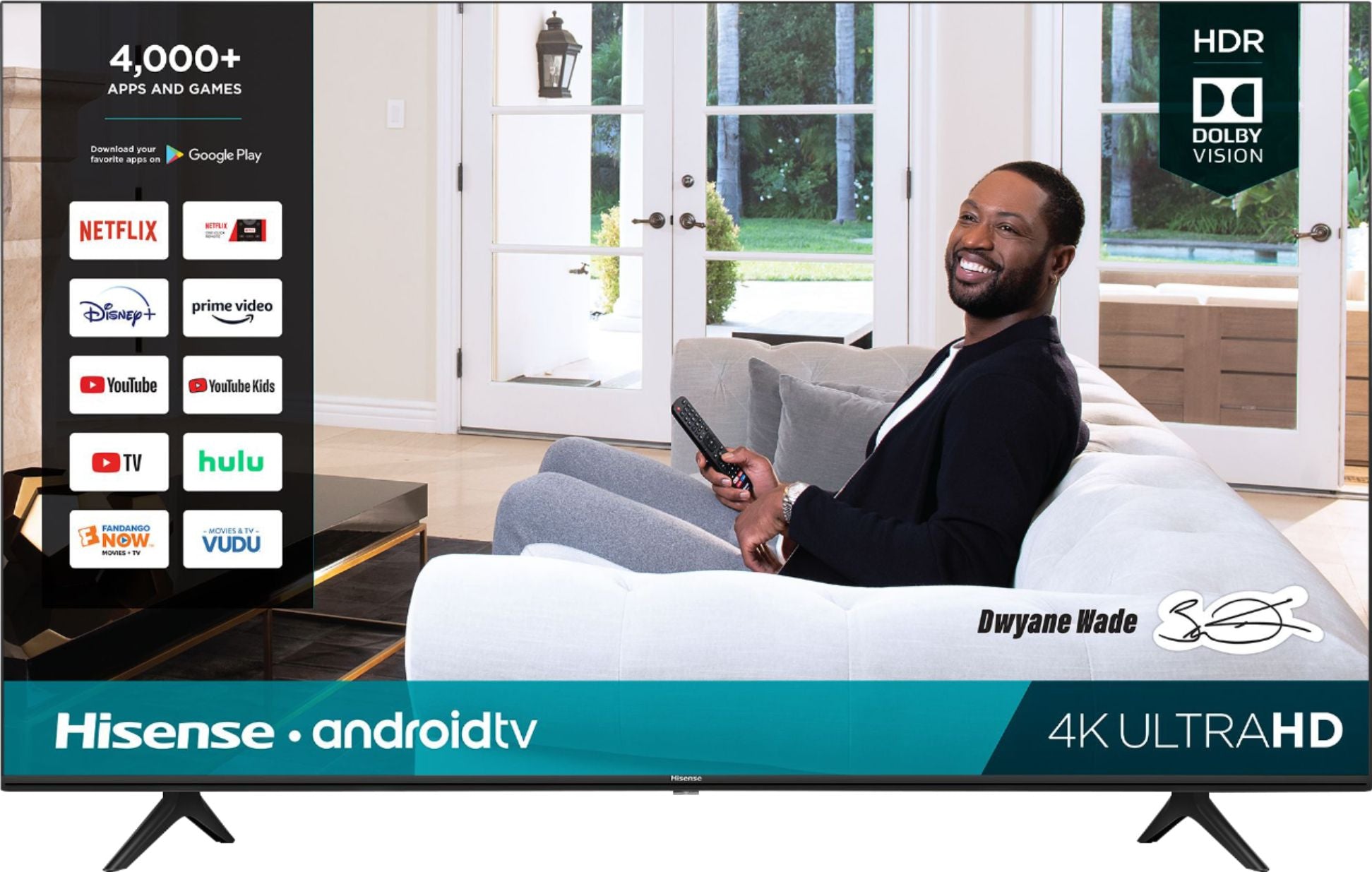 Hisense 55H6570G 55-Inch H65 Series 4K Ultra HD Smart LED Android TV with HDR - Perfect for Home Theater, Gaming & Streaming Entertainment