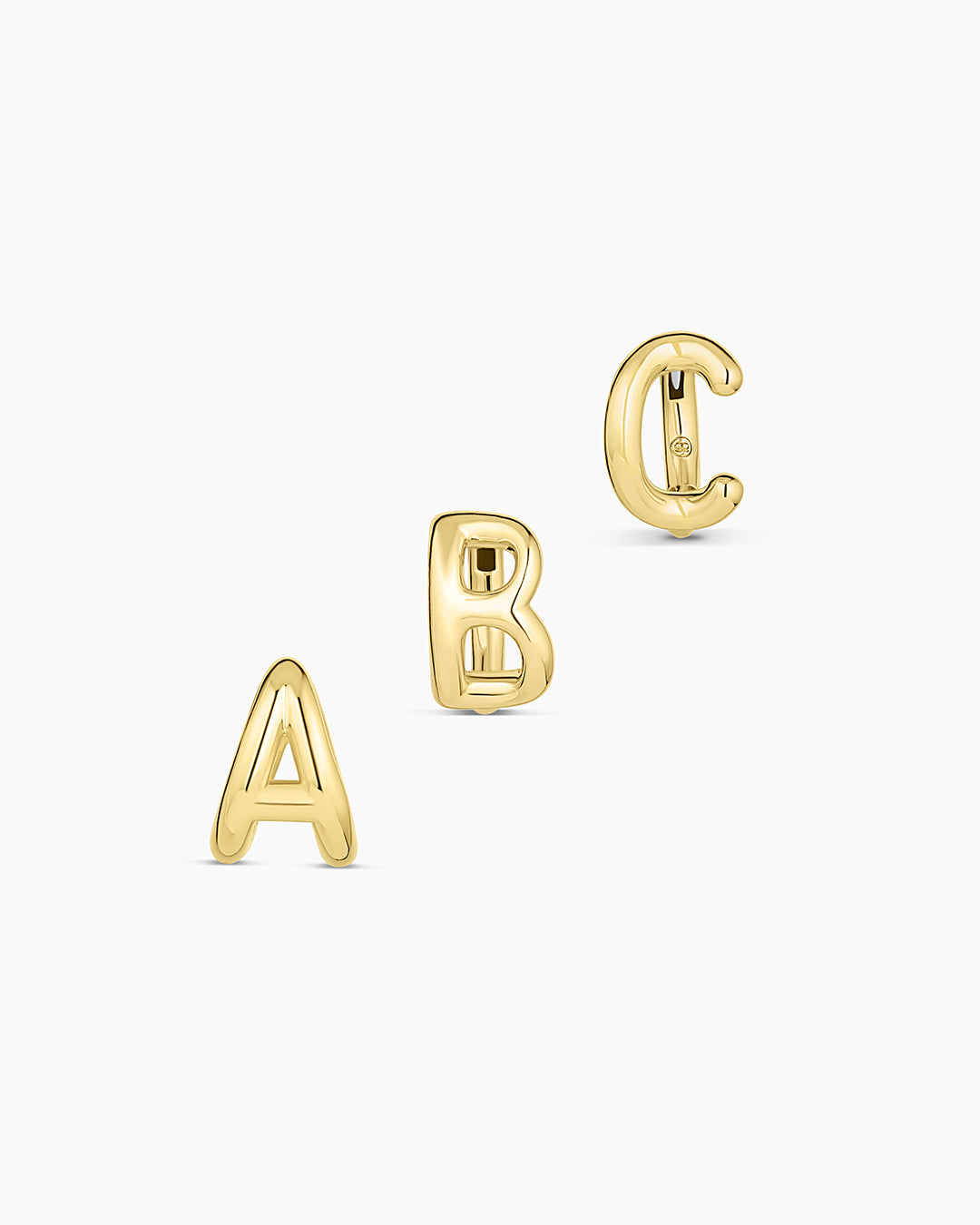 Alphabet Single Huggie Earrings - Minimalist Gold Plated Initial Letter Studs for Women - Perfect for Everyday Wear, Gifts & Special Occasions