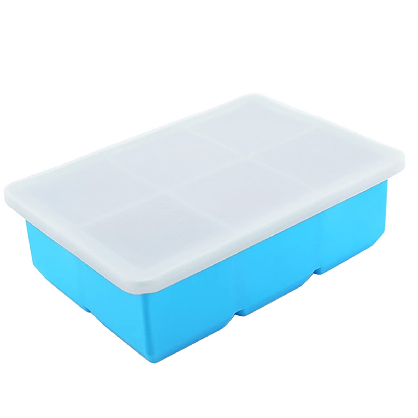 YESBAY 6-Cube Silicone Ice Tray with Lid - BPA-Free Food Grade Square Ice Cube Mold for Cocktails, Whiskey & Beverages - Perfect for Home Bars, Parties & Kitchen Use